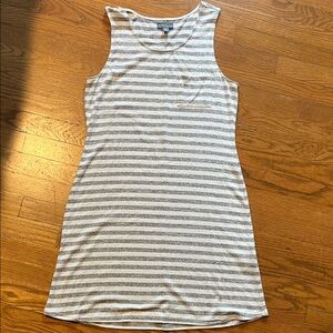 Market & Spruce Gray and Cream Striped dress